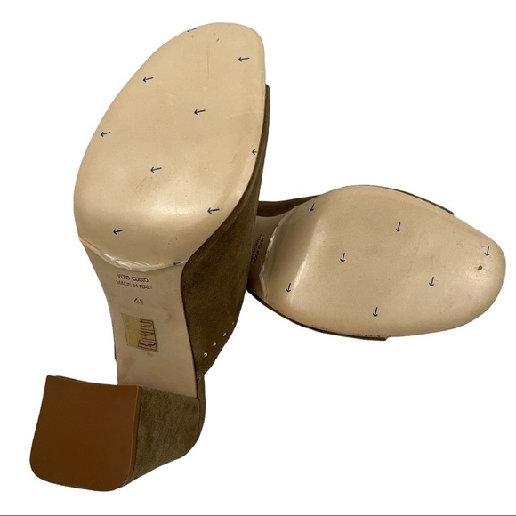 LA CANADIENNE studded peep toe mules - Picture 6 of 8